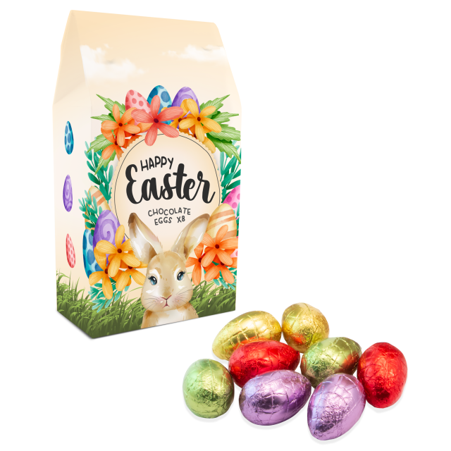 Easter – Eco Carton – Hollow Chocolate Eggs – x8